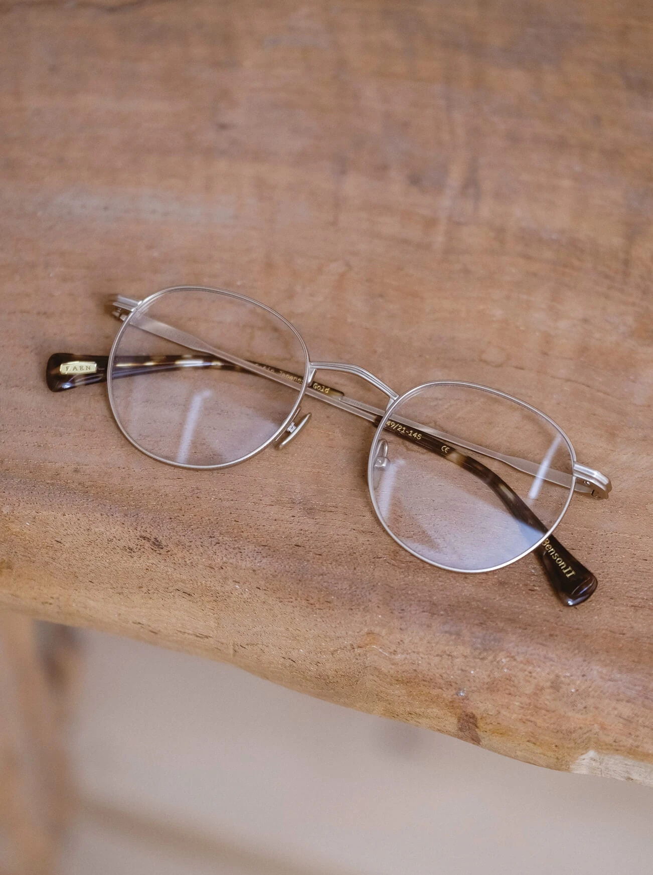 BENSON II-Satin Japanese Gold + Brindle Tortoise / Clear-49 7 BENSON II-Satin Japanese Gold + Brindle Tortoise / Clear-49 - Image 7