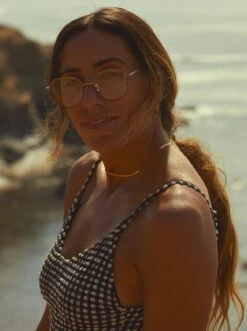 PEELE-Satin Japanese + Gold Sorrel / Clear-54 -Raen Eyeglasses Store PEELE SS22 Satin Japanese Gold Sorrel Clear L1