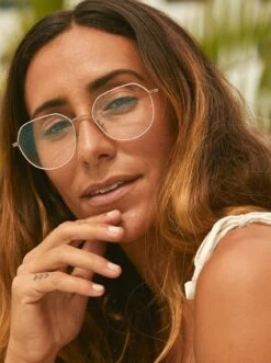 PEELE-Satin Japanese + Gold Sorrel / Clear-54 -Raen Eyeglasses Store PEELE SS22 Satin Japanese Gold Sorrel Clear L3